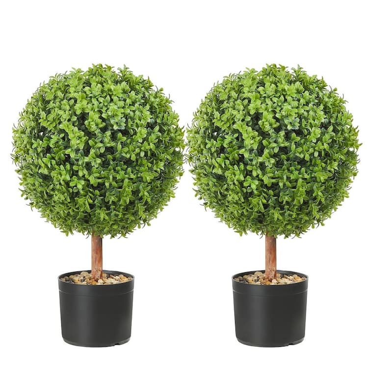 VEVOR 2 pcs Artificial Boxwood Ball with 4 pcs. Decorative butterflies and 10 pcs. Replacement