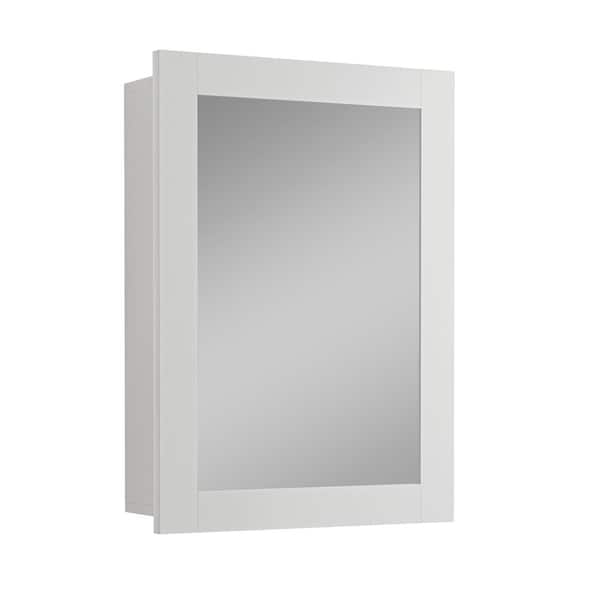 Tara 24 in. W x 30 in. H Rectangular Wood Medicine Cabinet with Mirror, Reversible Door, Fully Assembled, White