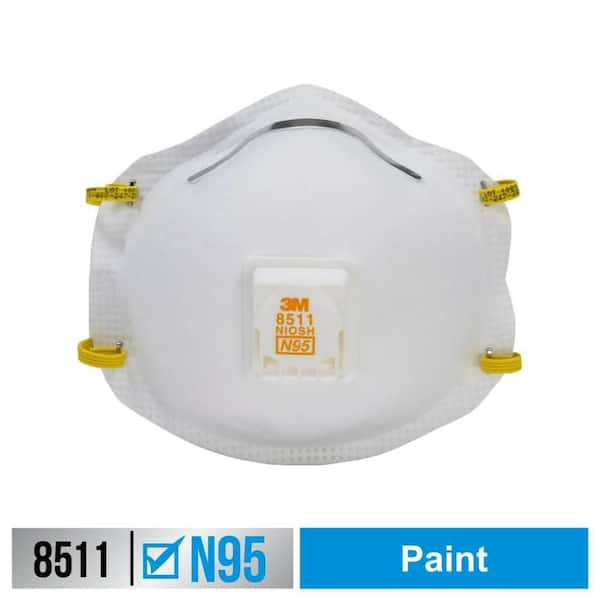 3M 8511 N95 Paint Disposable Respirator with Cool Flow Valve (2-Pack)