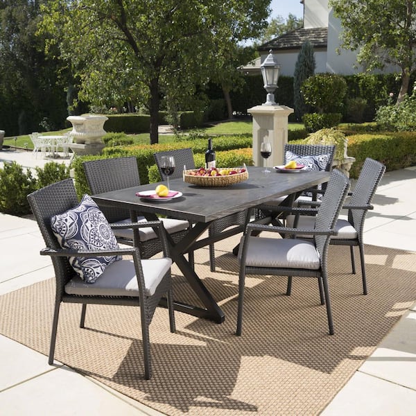 aluminum rectangular outdoor dining set