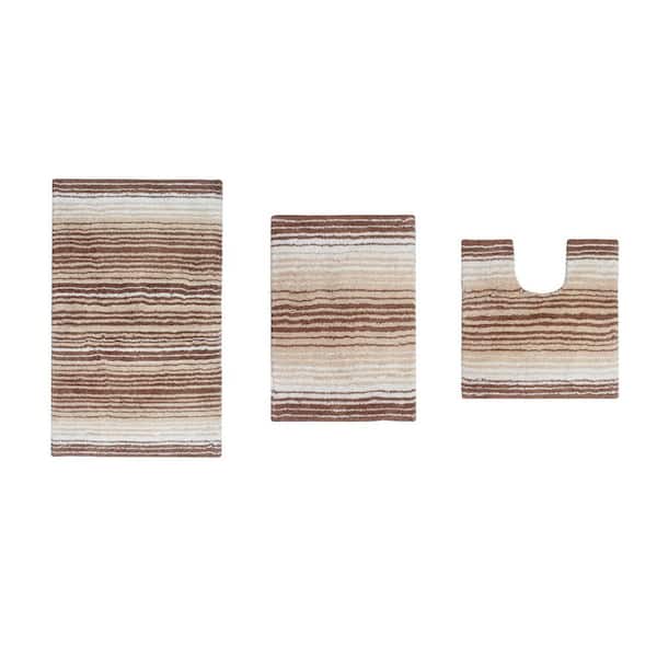 100% Cotton Gradiation Collection Machine Washable 3-Pcs Set with Contour, Beige