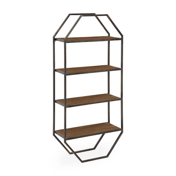 Kate and Laurel Adela 8 in. x 18 in. x 41 in. Brown Wood Floating Decorative Wall Shelf Without Brackets