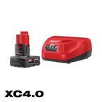 M12 12-Volt Lithium-Ion XC Battery Pack 4.0 Ah and Charger Starter Kit