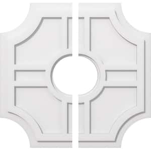 1 in. P X 8-1/2 in. C X 26 in. OD X 7 in. ID Haus Architectural Grade PVC Contemporary Ceiling Medallion, Two Piece