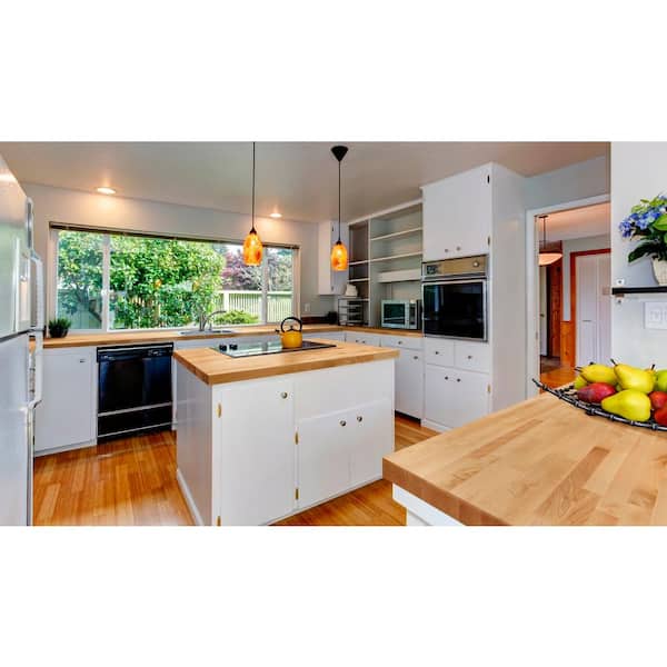8 ft. L x 25 in. D Finished Engineered Birch Butcher Block Countertop