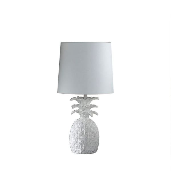 Jushua 17 in. Coastal White Tropical Ahead Pineapple Table Lamp