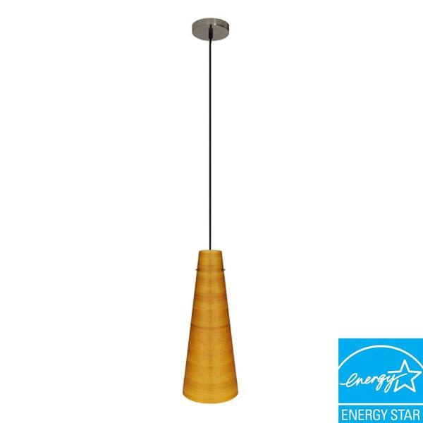 Efficient Lighting Conventional Series 1-Light Ceiling Mount Pendant Fixture with Amber Glass Shade GU24 Energy Star Qualified-DISCONTINUED