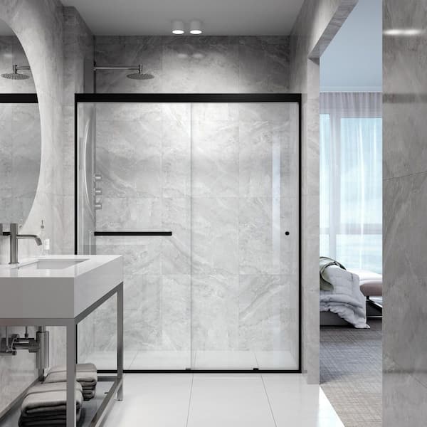VIGO Satro 56 to 60 in. W x 74 in. H Double-Sliding Framed Shower
