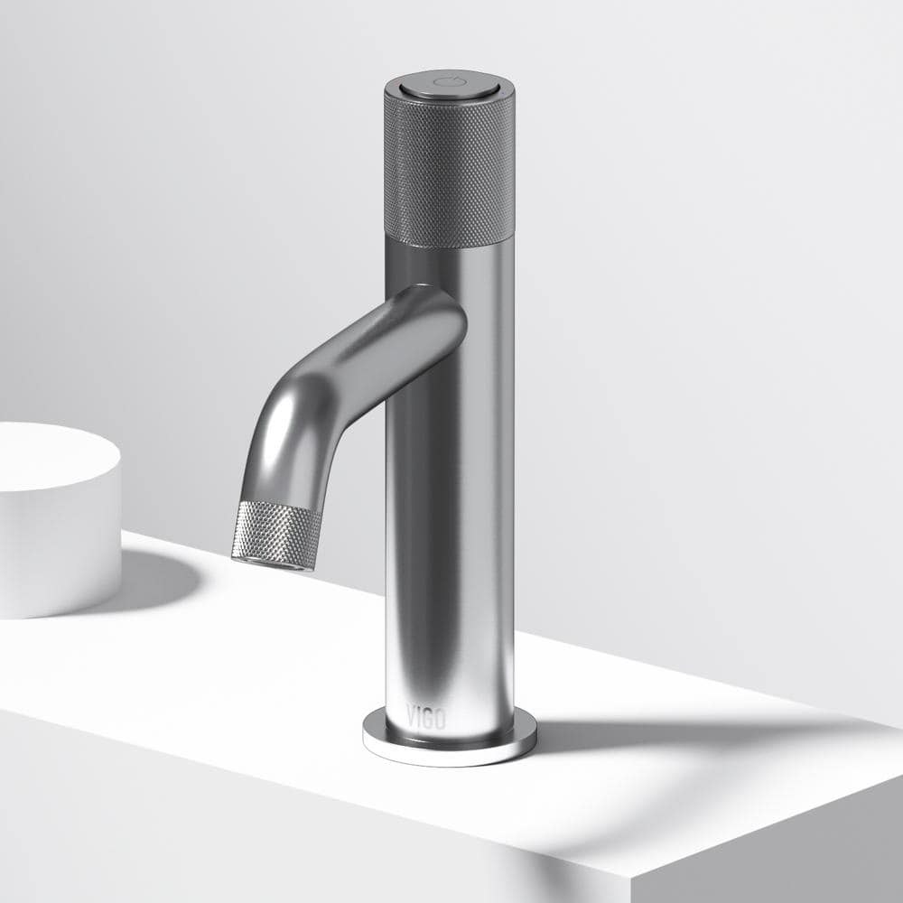 Apollo Brushed Nickel Single Hole Bathroom Faucet with High-Arc Spout
