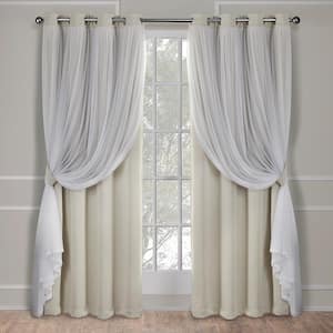 Catarina Sand Solid Lined Room Darkening Grommet Top Curtain, 52 in. W x 96 in. L (Set of 2)