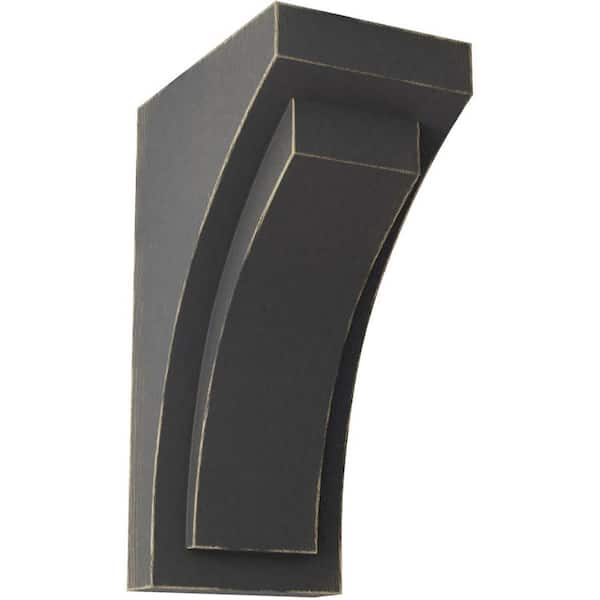 Ekena Millwork 2-1/2 in. x 6 in. x 3-3/4 in. Black Mini Felix Wood Vintage Decor Corbel