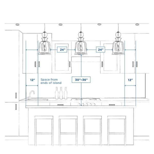 Progress Lighting Glayse 5-Light Antique Bronze Modern/Contemporary Clear Glass Linear Large Hanging Kitchen Island Light