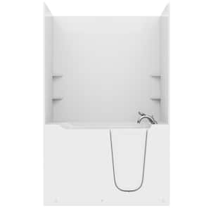 Nova Heated 5 ft. Walk-In Non-Whirlpool Bathtub in White with Chrome Trim