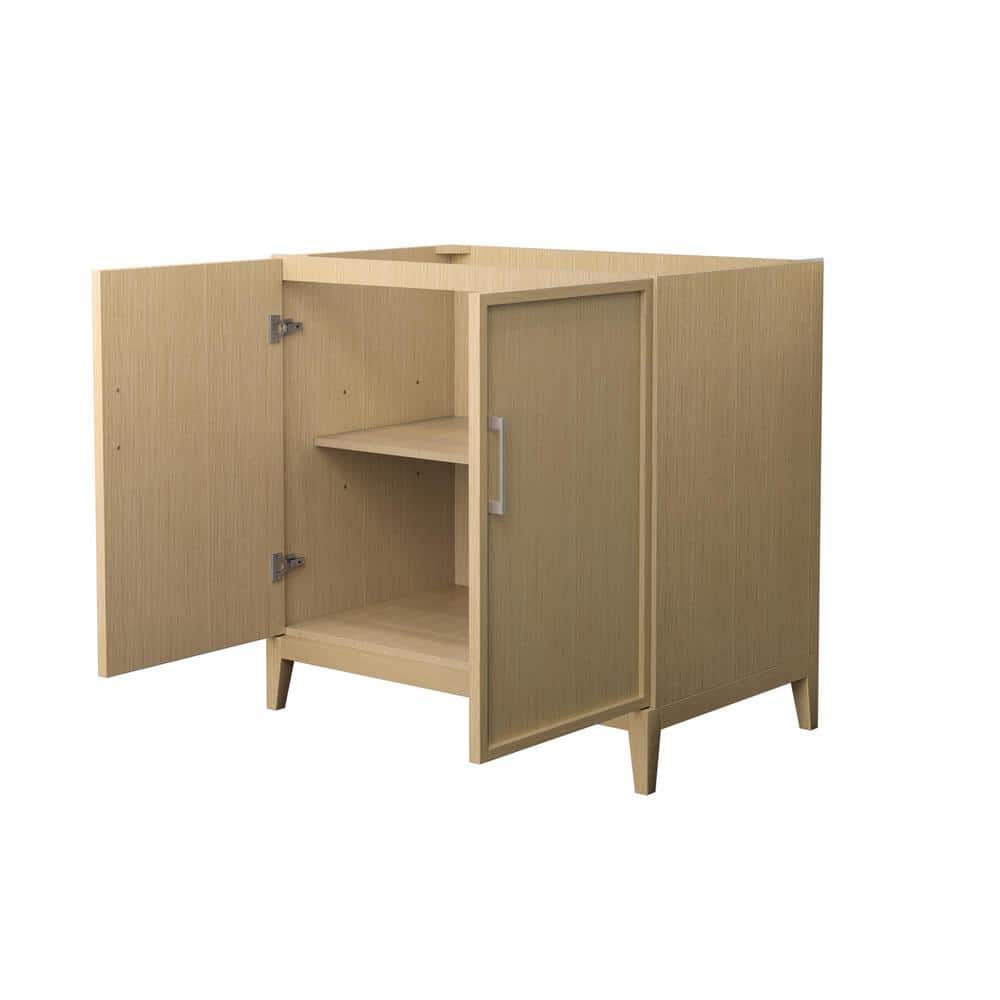Elan 35'' Tan and Brushed Nickel Freestanding Single Bathroom Vanity