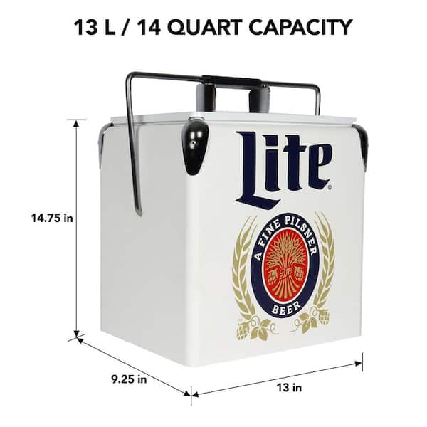 13 L /14 Quart Portable Vintage Metal Iron Beverage Cooler
