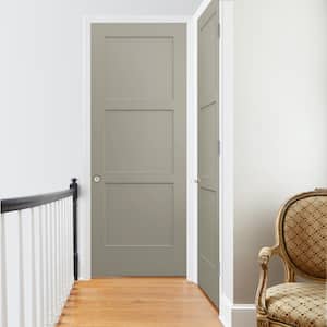 36 in. x 96 in. Birkdale Desert Sand Paint Right-Hand Smooth Solid Core Molded Composite Single Prehung Interior Door