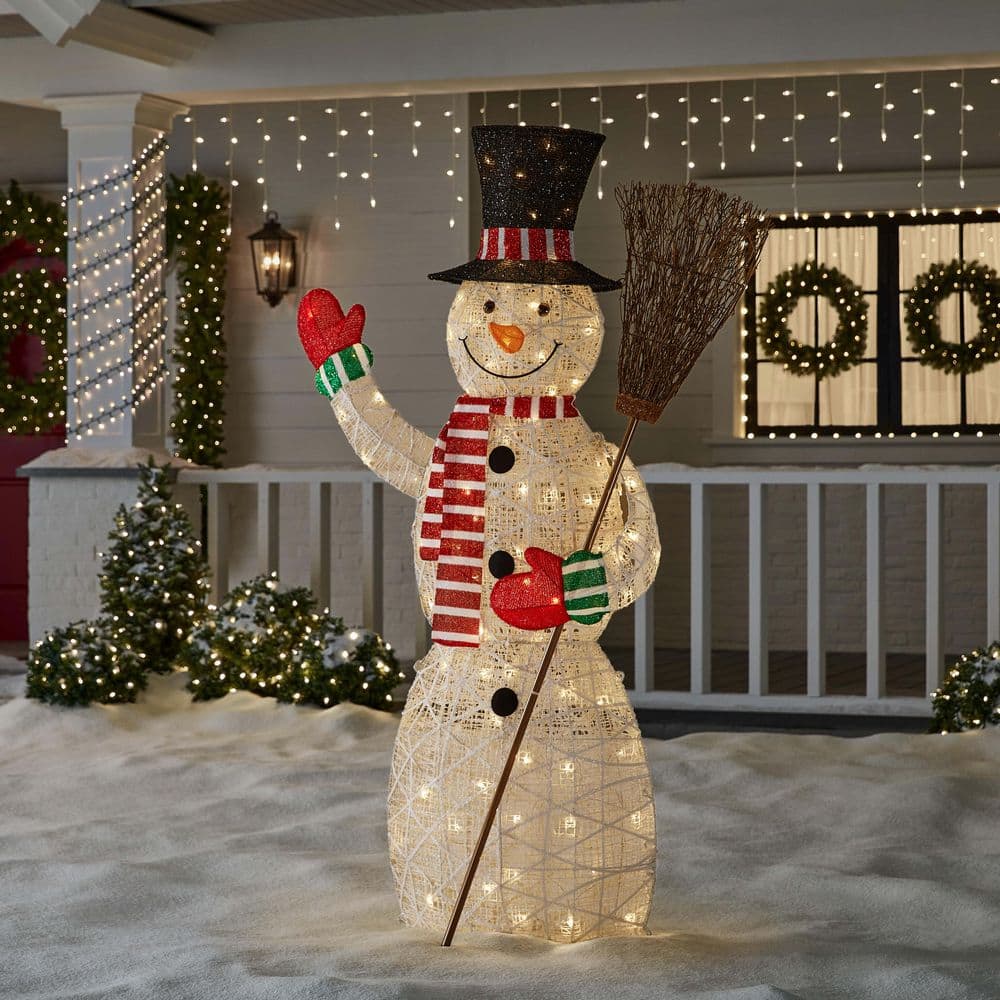 Home Accents Holiday 6 ft. Polar Wishes LED Snowman with Broom Y8