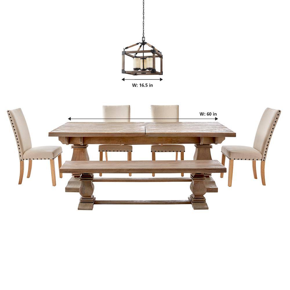Stardust Finish 3-Light LED Chandelier with Creme Parchment Glass