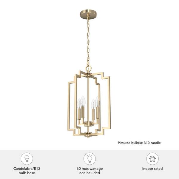 Hunter Zoanne 4-Light Alturas Gold Modern/Contemporary Geometric LED Medium Hanging Kitchen Island Light