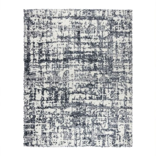 Gertmenian Anjou Myra Gray 8 ft. x 10 ft. Abstract Shag Indoor Area Rug