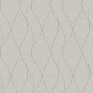 Beige Wave Ogee Beige Peel and Stick Wallpaper (Covers 28.18 sq. ft.)