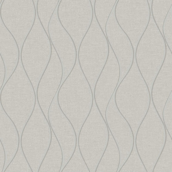 RoomMates Beige Wave Ogee Beige Peel and Stick Wallpaper (Covers 28.18 sq. ft.)