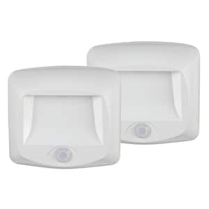 Outdoor 35 Lumen Battery Powered Motion Activated Integrated LED Step/Deck/Stair Light, White (2-Pack)
