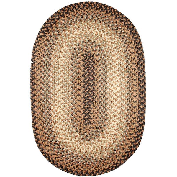 Ombre Taupetone 7 ft. x 9 ft. Oval Indoor/Outdoor Braided Area Rug