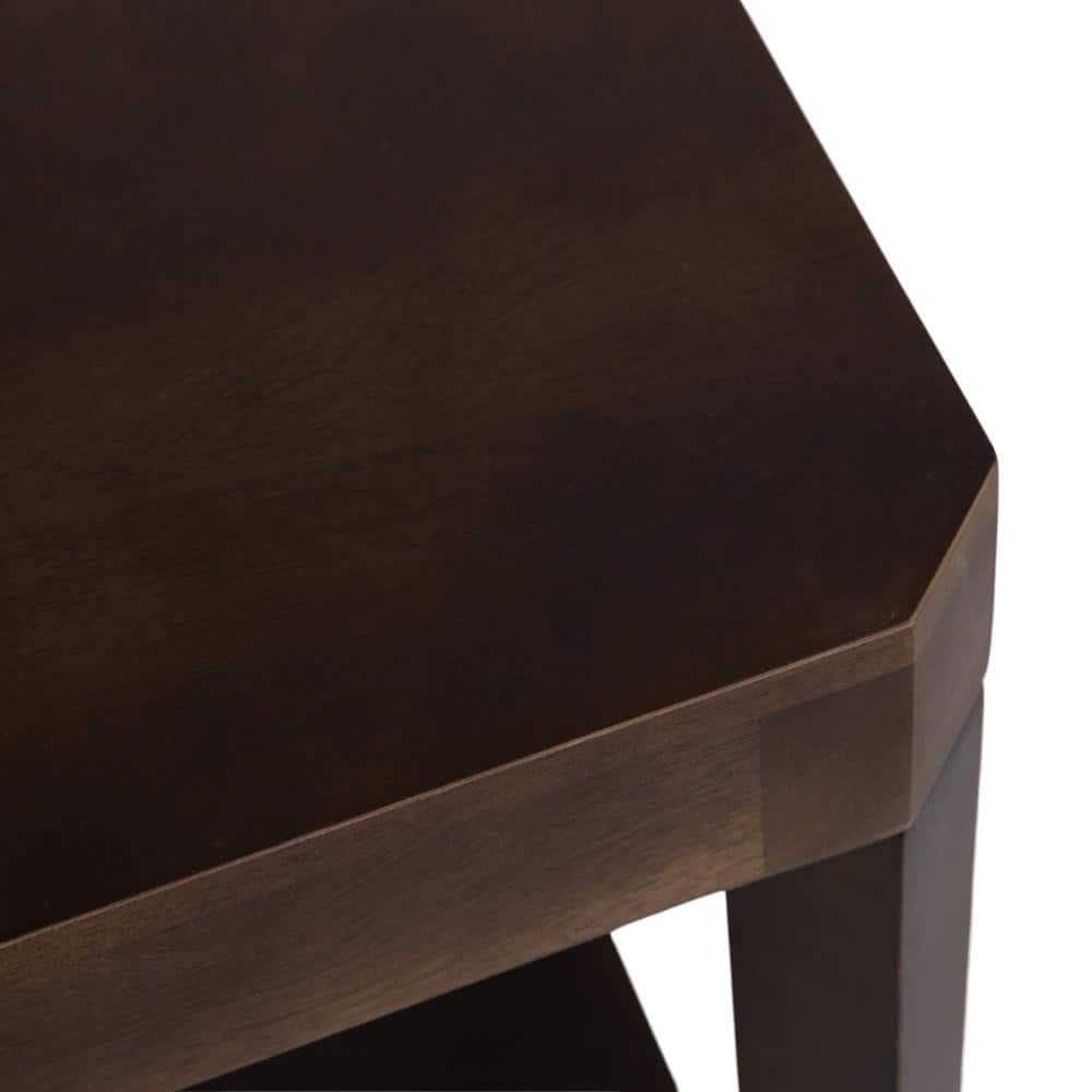 Talcott Dark Brown Mango Wood Rectangular Side Table, 22x14x26