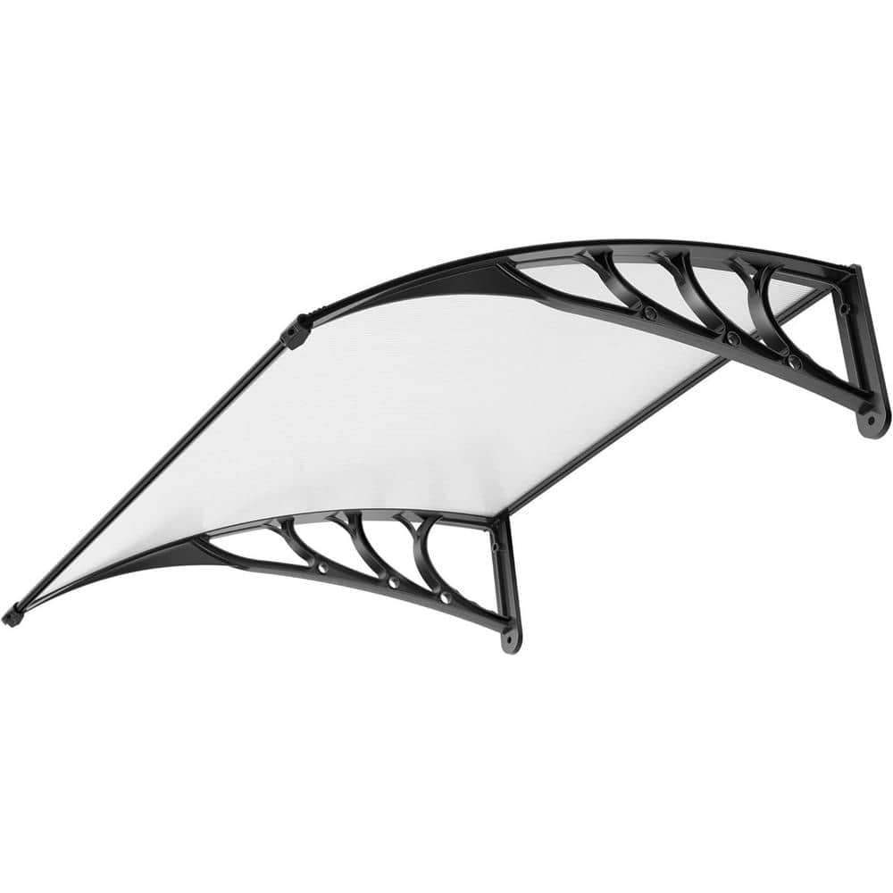 Modern Black and Clear Aluminum Plastic Retractable Awning