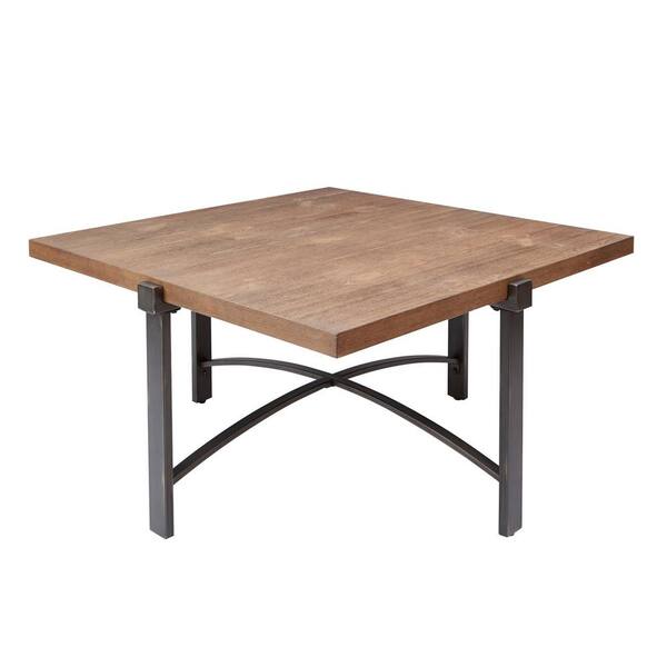 Silverwood Furniture Reimagined Lewis 38 in. Brown/Gray Medium Square Wood Coffee Table