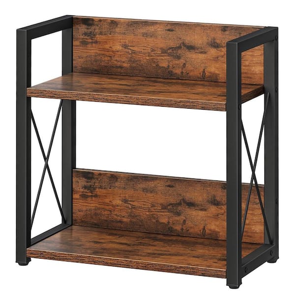 Rustic Brown 15.8 in. x 15.8 in. Wood Vintage Desktop Shelf Organizer