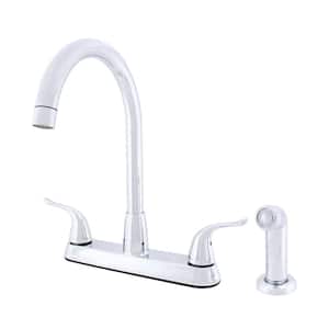 Dual Wing Handle High Arc Kitchen Faucet with Optional Sprayer in Chrome