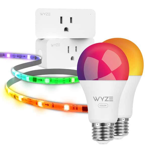 Wyze Lighting Kit Pro 16.4 ft. Smart Plug-In Color-Changing LED Strip Light, 2 A19 Color Smart Light Bulbs, and 2 Smart Plugs