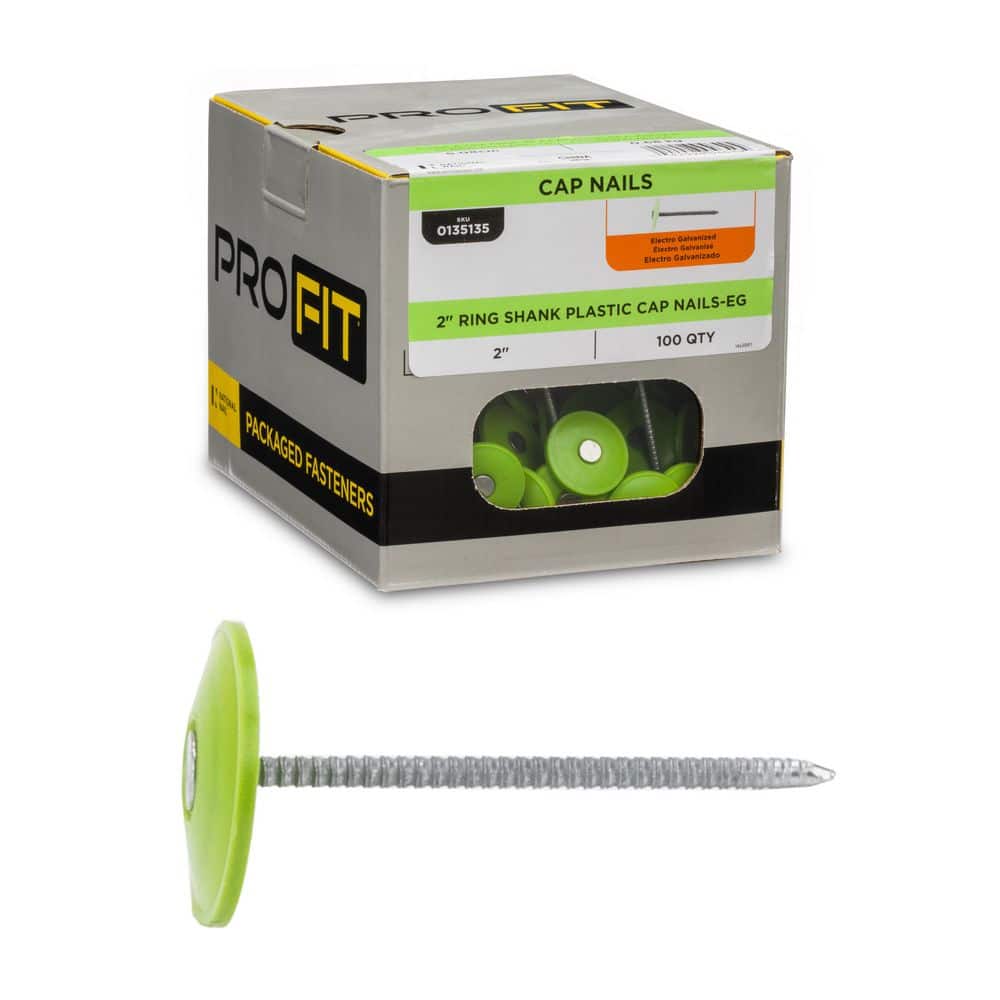 Stinger 2 in. Electro Galvanized Ring Shank Nail with Plastic Cap