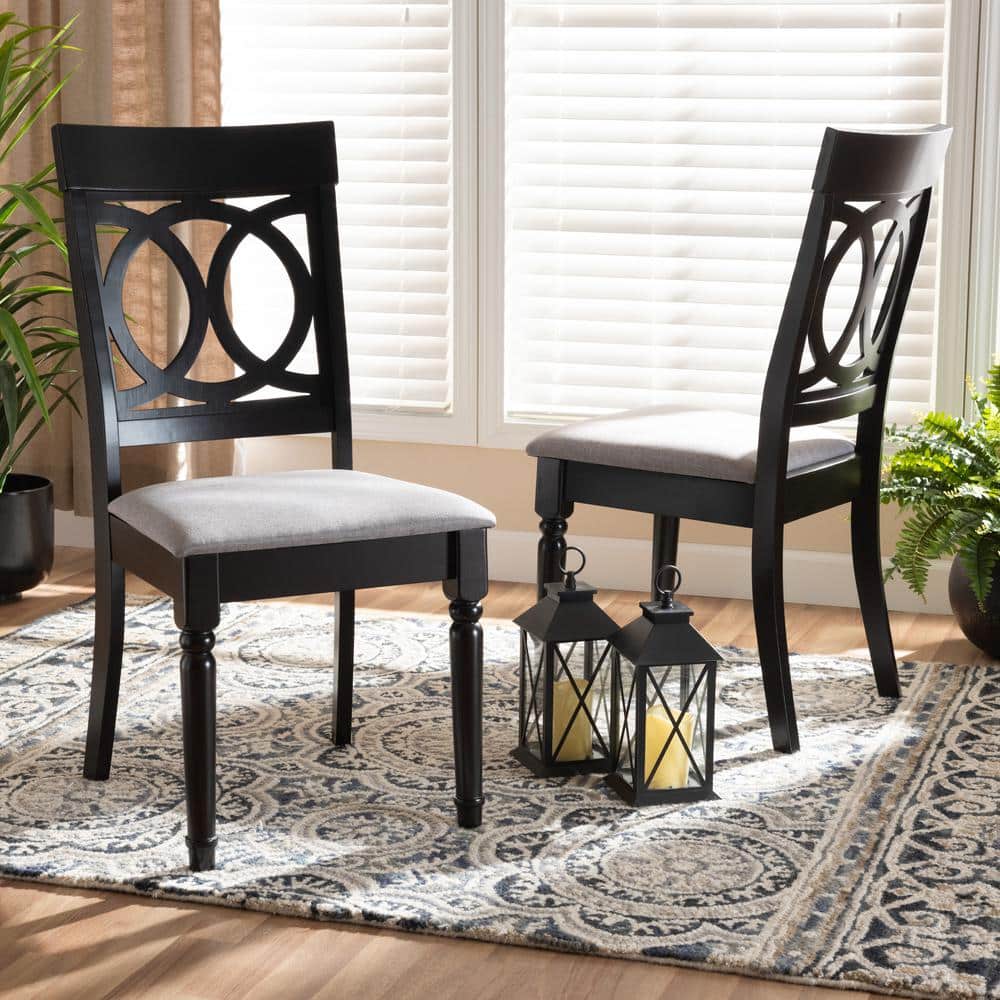 Espresso Brown Wood and Cane Low Side Chair