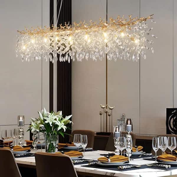 Miles Lightings Modern Chandelier 60 in.16-Lights Gold Luxury