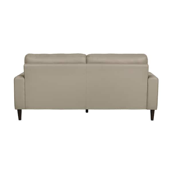 Lazzara Milford 76 in. W Straight Arm Leather Match Rectangle Sofa