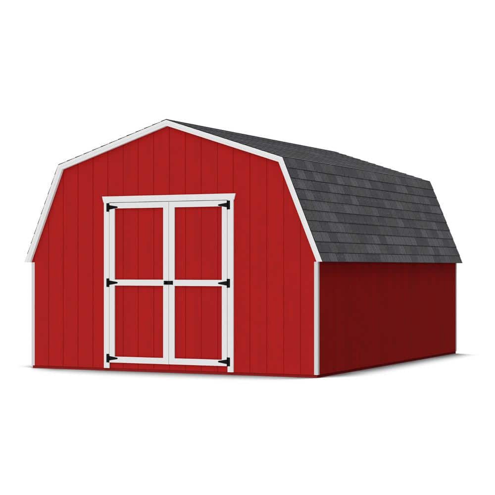 Value Gambrel 12 ft. x 16 ft. Outdoor Wood Storage Shed Precut Kit with 4 ft. Sidewalls and Floor (192 sq. ft.) price history on PriceWatchPro