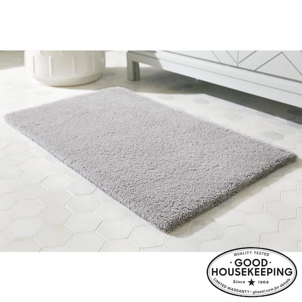 Home Decorators Collection Shadow Gray 17 in. x 24 in. Cotton Reversible Bath Rug