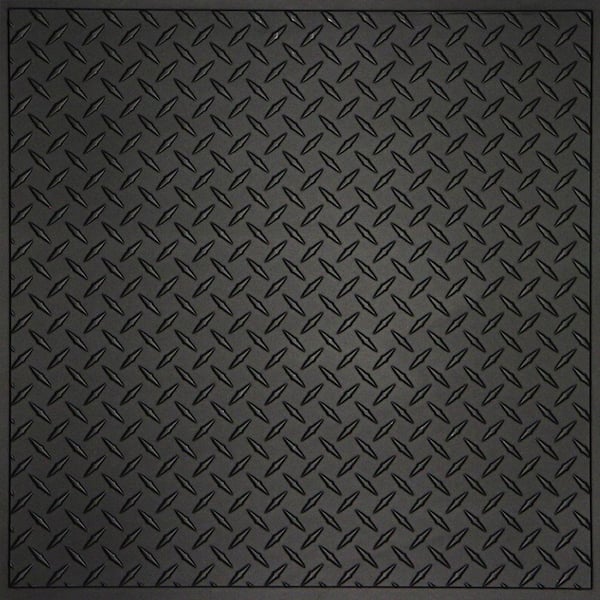 Ceilume Diamond Plate Black 2 ft. x 2 ft. Lay-in or Glue-up Ceiling Panel (Case of 6)