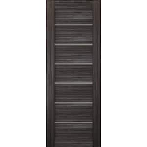 Alba 32 in. x 96 in. No Bore Solid Composite Core 5-Lite Glass Shambor Finished Wood Composite Interior Door Slab