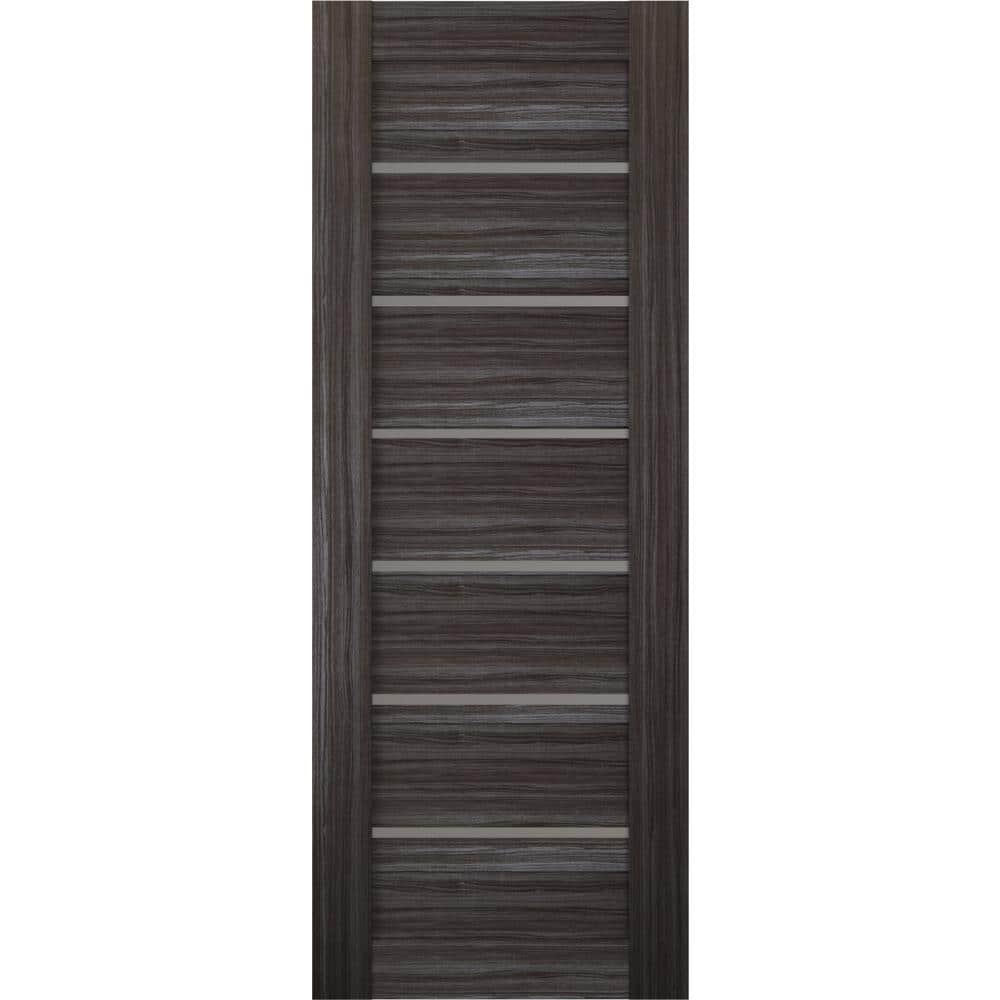 Alba 32 in. x 84 in. No Bore 7-Lite Solid Core Frosted Glass Gray Oak Finished Wood Composite Interior Door Slab price history on PriceWatchPro