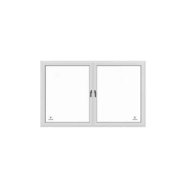 Unbranded 72 in. x 60 in. Right-Handed, Low-E, Triple-Pane, Replacement, Vinyl Window with Hardware Tilt and Turn Included, White