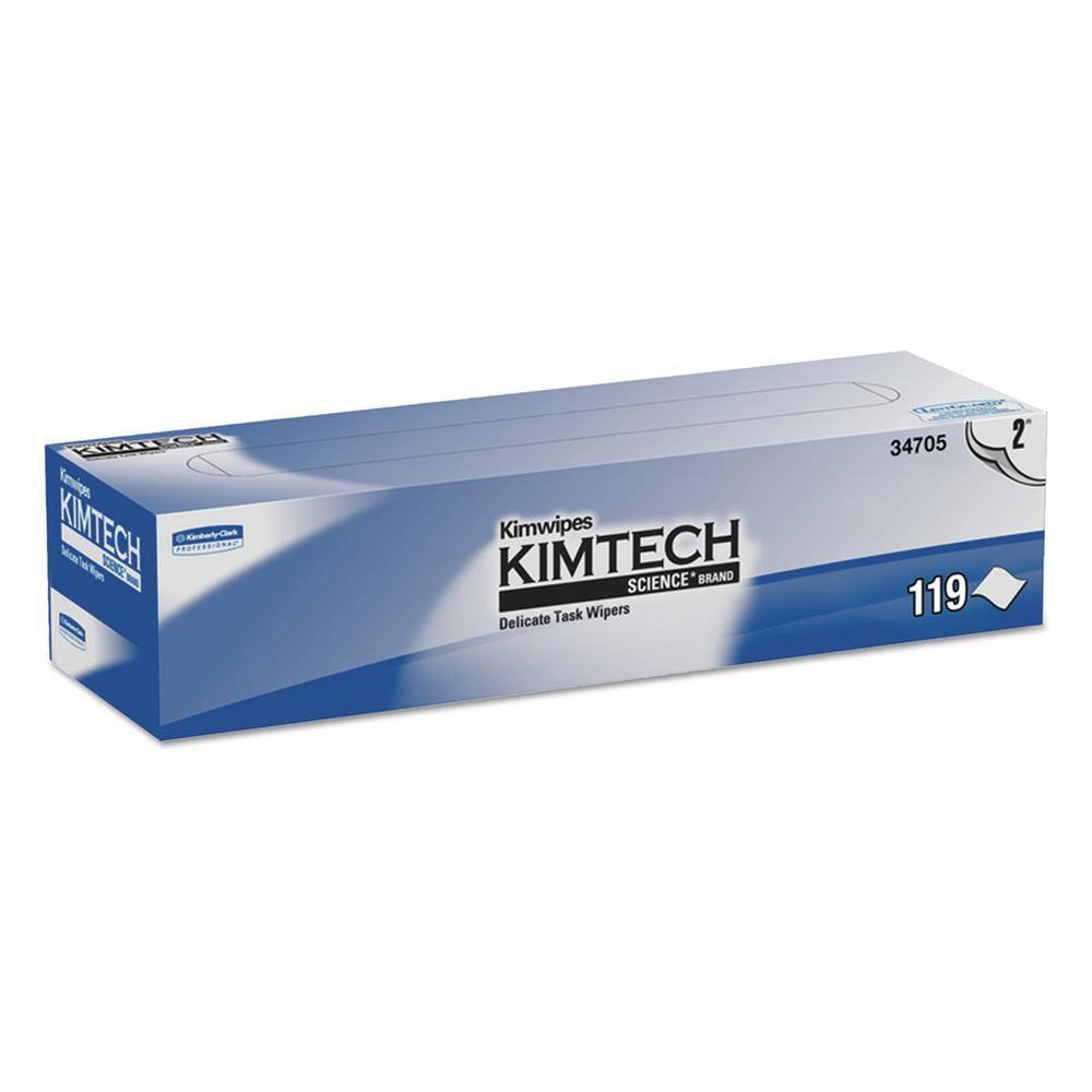 Kimtech Kimwipes Delicate Task Wipers, 2-Ply, 11-4/5 in. x 11-4/5 in.,  119/Box, 15 Boxes/Carton KCC34705 - The Home Depot