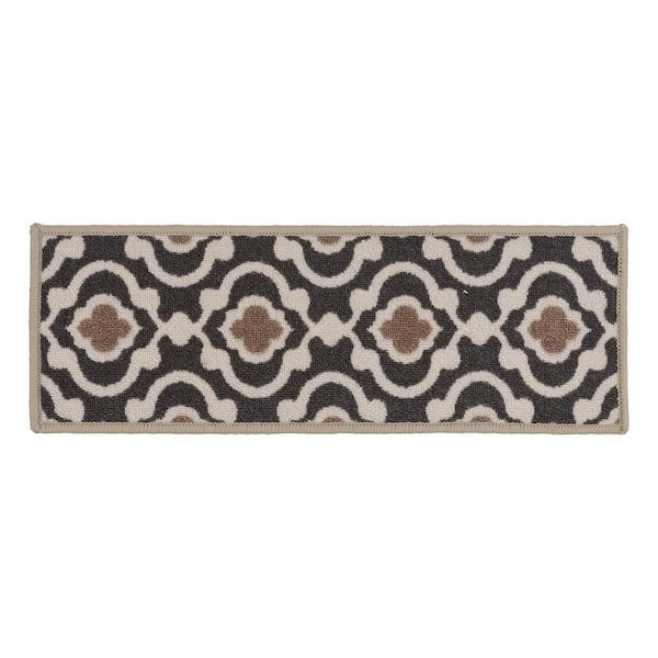 Moroccan Design Stair Rug, White Stair Treads Carpet, Non-slip