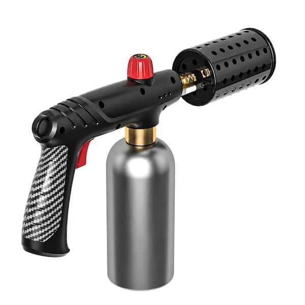 Stainless Steel Black Propane Burner Torch with Adjustable Flame, Safety Lock and 49 mm Wide Nozzle, 1-Pack