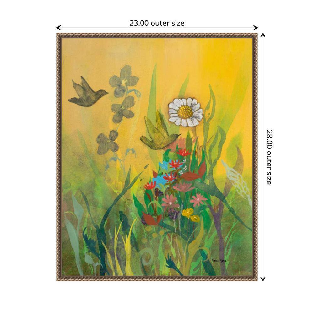 Waking Up with Sunshine Scenic Landscape Canvas Print with Bronze Frame