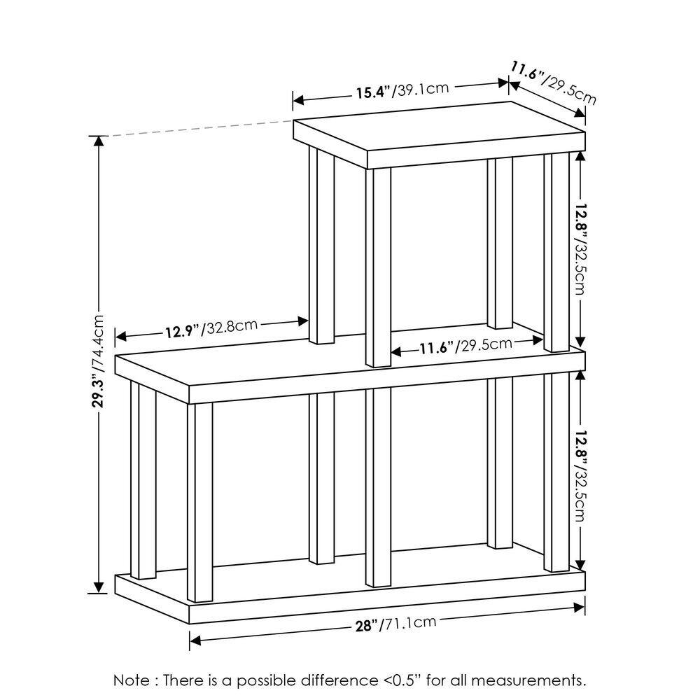 Black and Wood 3-Cube Decorative Display Shelf