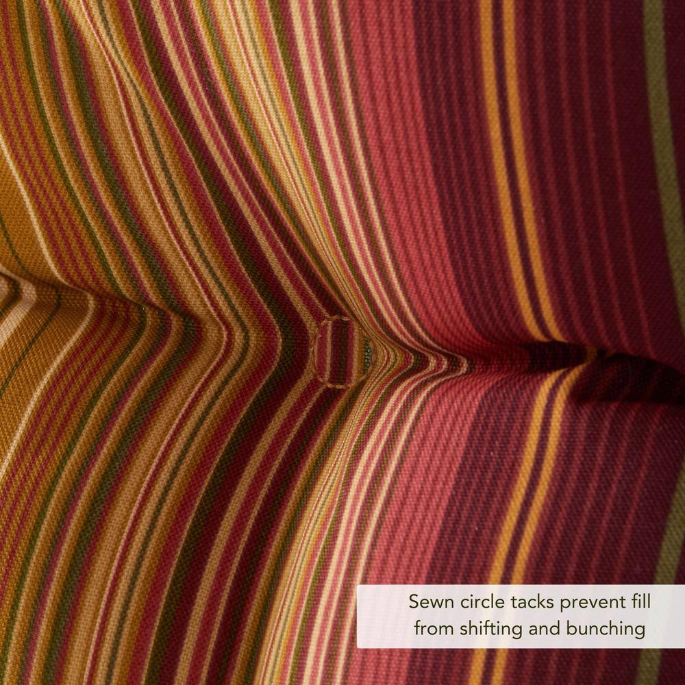 Kinnabari Stripe Transitional Outdoor Chair Cushion 42"x21"